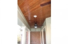 wood ceiling of new porch